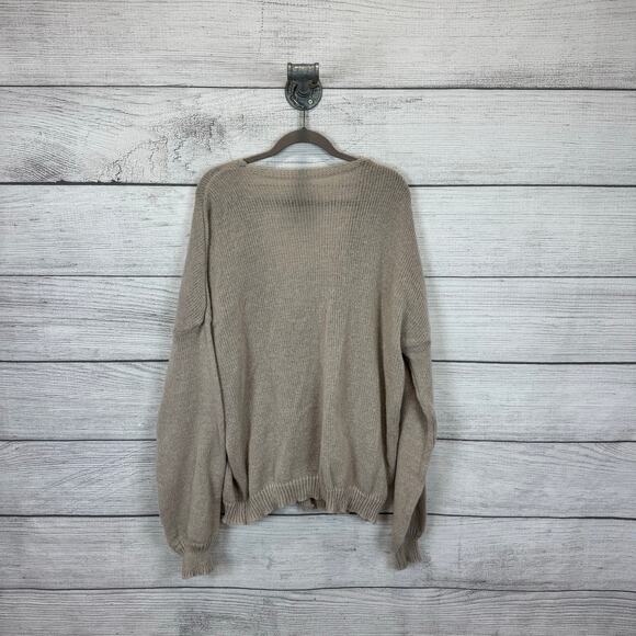 Shein Plus Size Cream Taupe Lightweight Knit Tie Front Sweater Size 5XL(22) - Picture 6 of 6